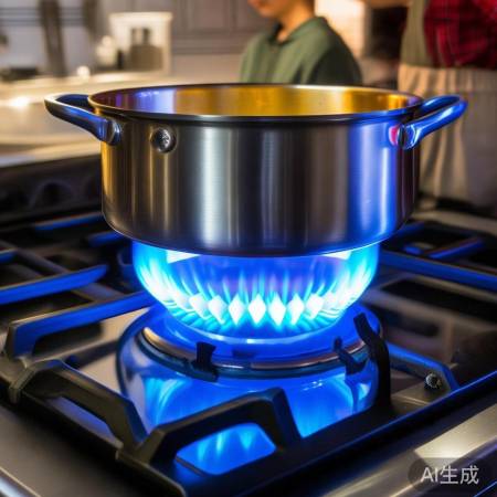 燃气灶,锅底接触火焰