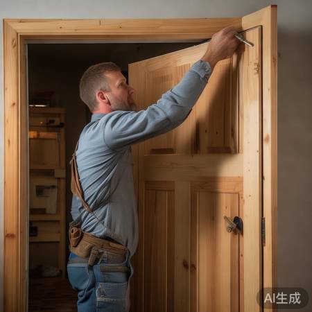 检查门安装，拧紧螺丝