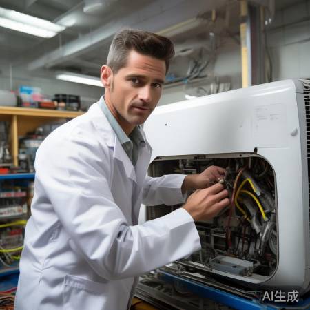 空调师傅巧手修漏气