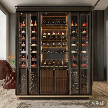 西门子智能酒柜售后电话告诉你㉿红酒柜定制，轻奢风格效果图赏析