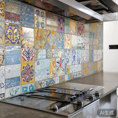集成灶墙面瓷砖装饰