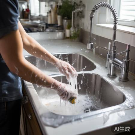 热水冲洗，确保干净