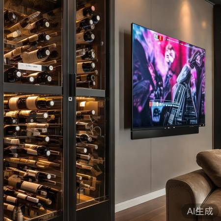 家居美学：电视墙配红酒柜