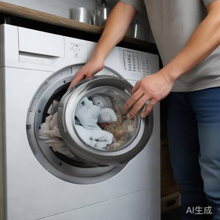 检查洗衣机内部，清理异物