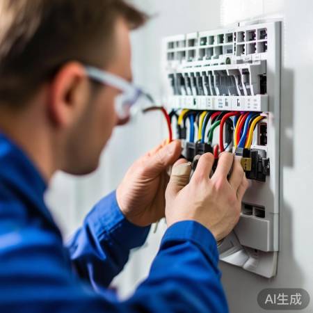 接线并缠绕绝缘胶带