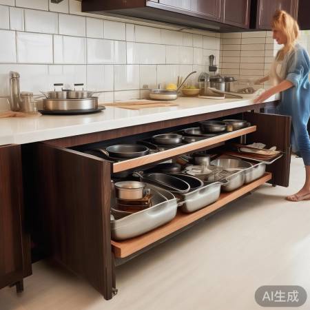 米技燃气灶厂全国售后热线解释↑燃气灶下实用碗架设计，厨房空间翻倍利用
