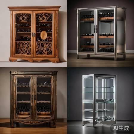 酒柜材质多样，风格各异