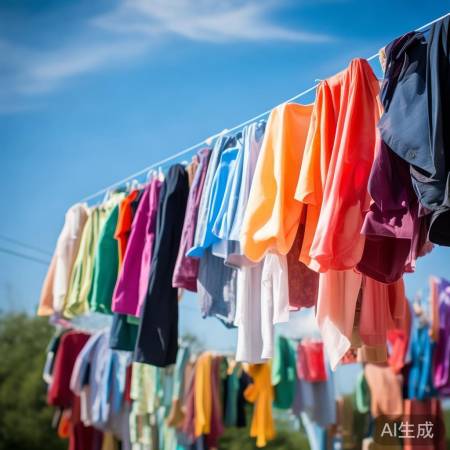 衣物晾晒翻面，耐用保形色