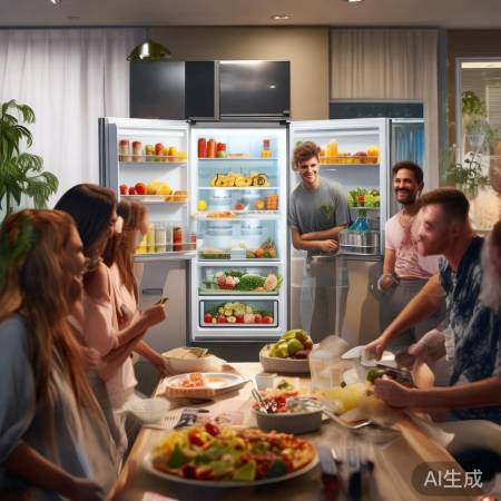 美的480十字门冰箱，生活更热