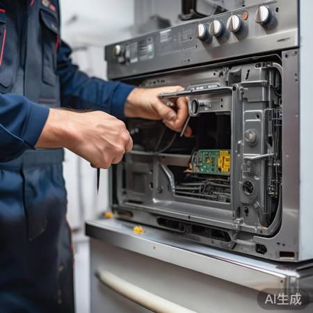 拆集成灶面板，小心操作电容。