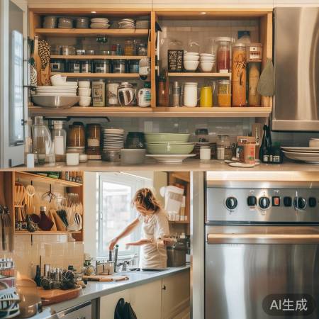 “厨房整洁，心情愉快”