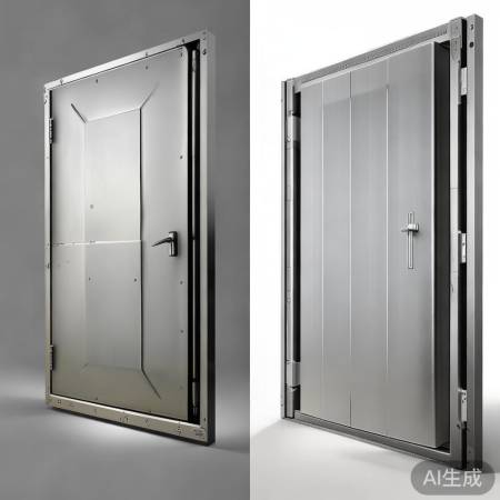 防盗门：钢质或铝合金