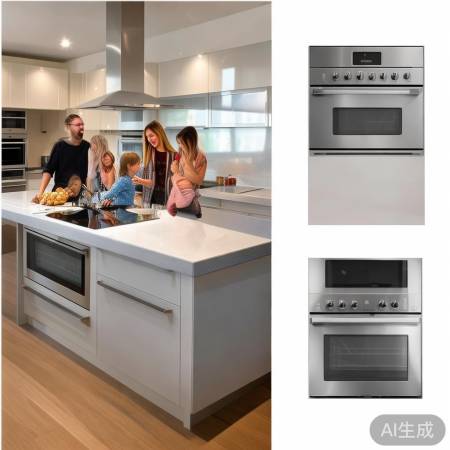 集成灶装岛台，厨房互动紧凑。