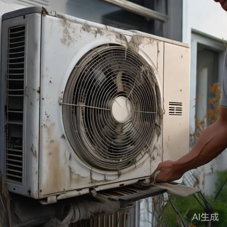 空调外机久未清洗，出风不凉快