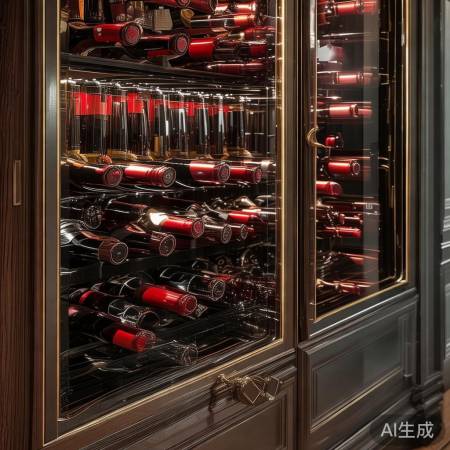 金色银色木色，时尚实用红酒柜