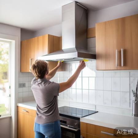 油烟机安装，距离天花板65-7