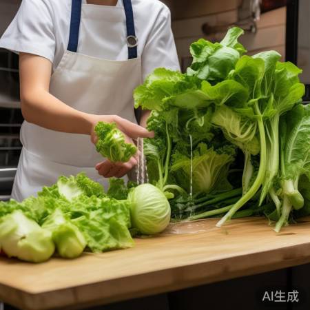 蔬菜摆放要通风，生熟分开，洗净